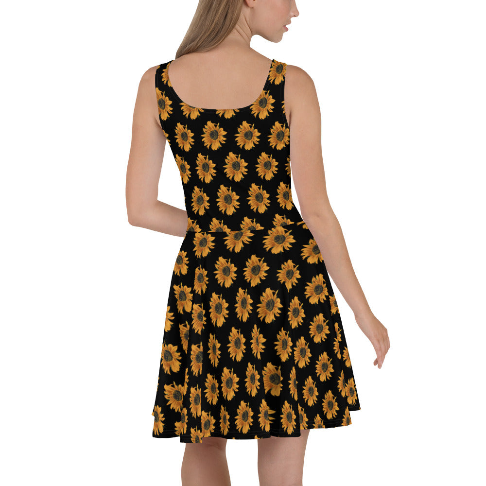 Vestido patinador con girasoles