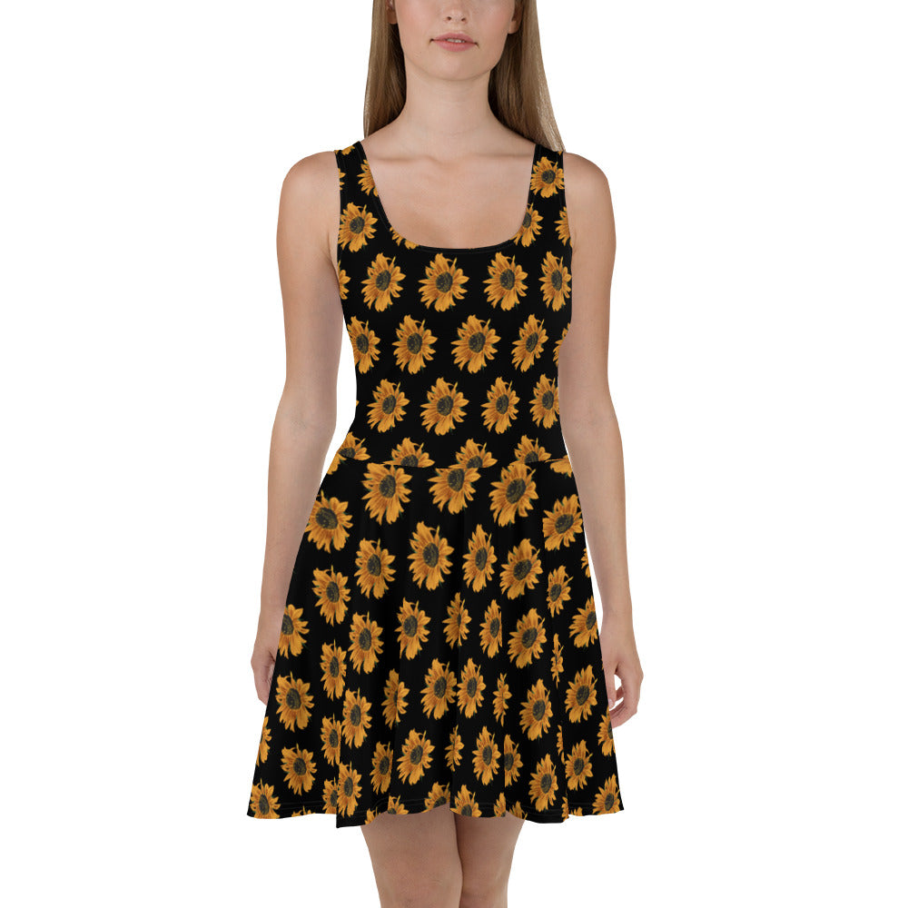 Vestido patinador con girasoles
