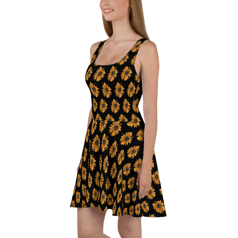 Vestido patinador con girasoles