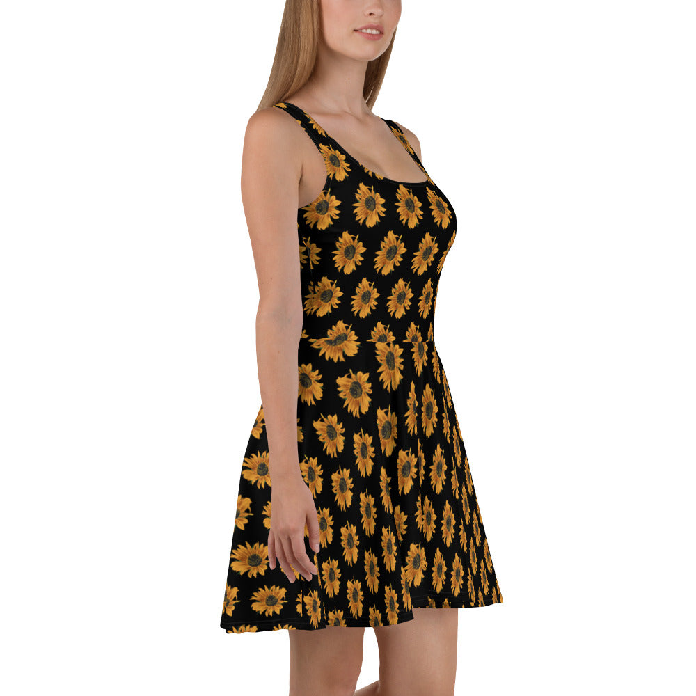 Vestido patinador con girasoles