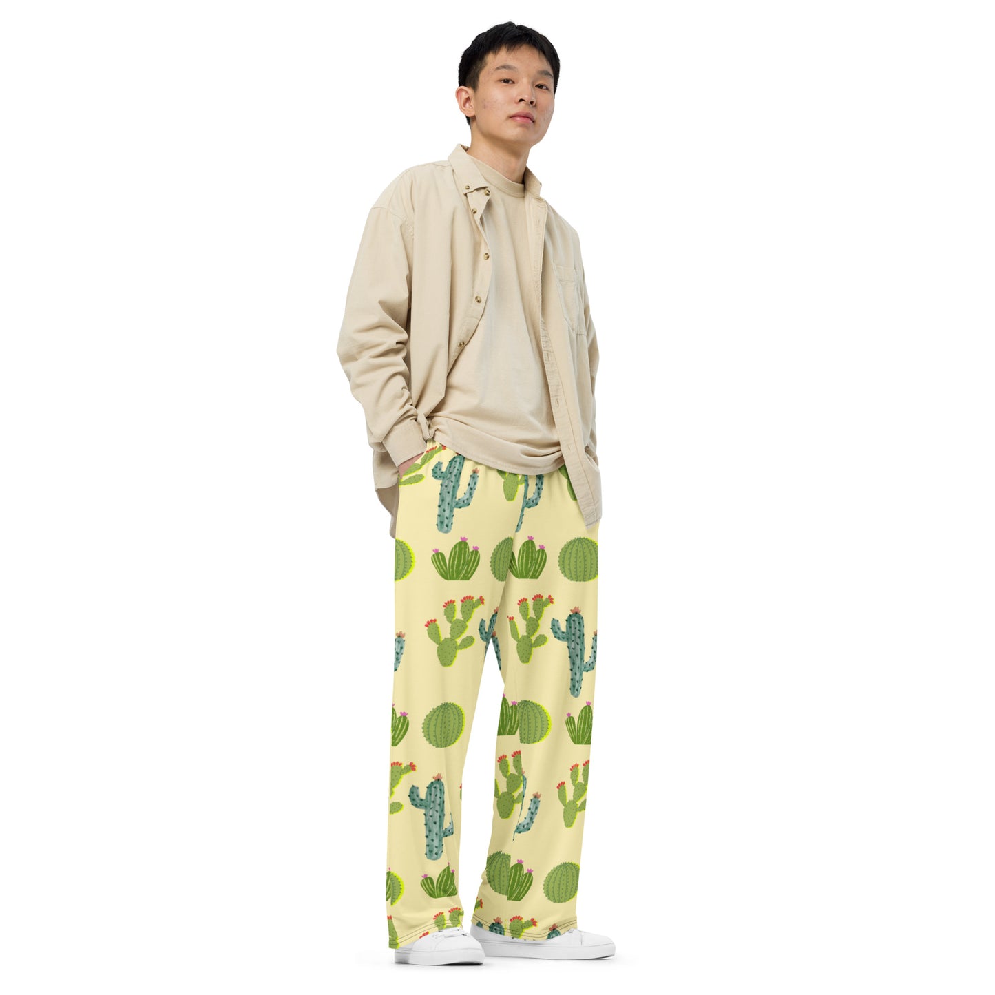 🌵 Nopales Unisex Wide-Leg Pant – Bold, Breezy & Cultura-Infused