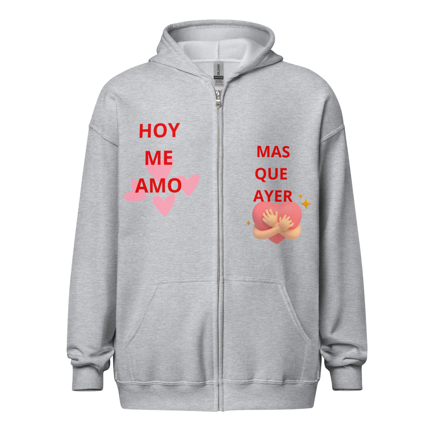 Sudadera con capucha y cremallera de mezcla pesada Amor